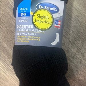 Dr. Scholl's Black Casual Socks for Ultimate Comfort Men Size 13-15 Diabetes